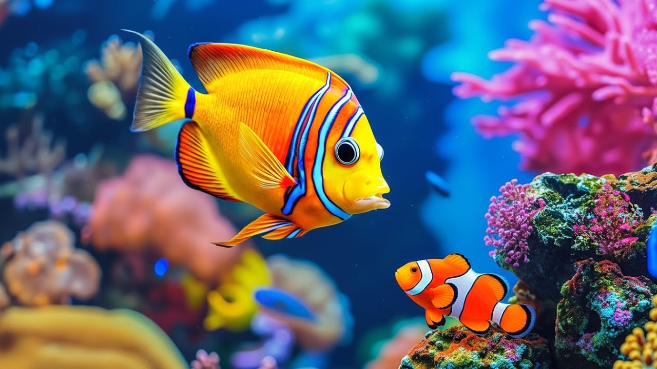 4K Coral Reef Aquarium 🐠 Exotic Tropical Fish & Stunning Ocean Relaxation for Stress Relief