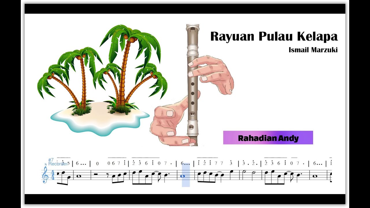 Rayuan Pulau Kelapa  | Recorder Tutorial | not angka suling