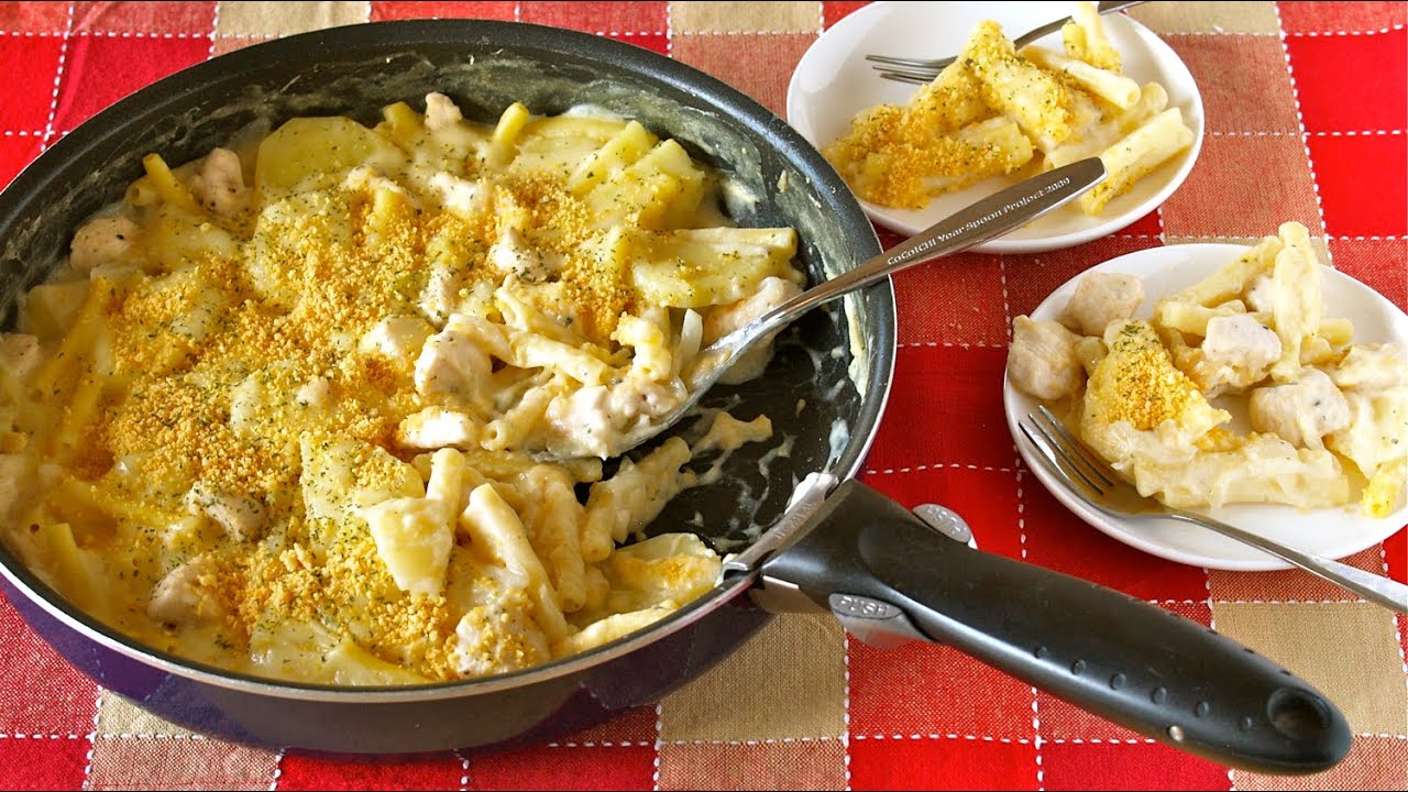 How to Make Easy NO BAKE Macaroni Gratin (One-Pot Frying Pan Recipe) フライパン１つで簡単！マカロニグラタンの作り方 (レシピ)