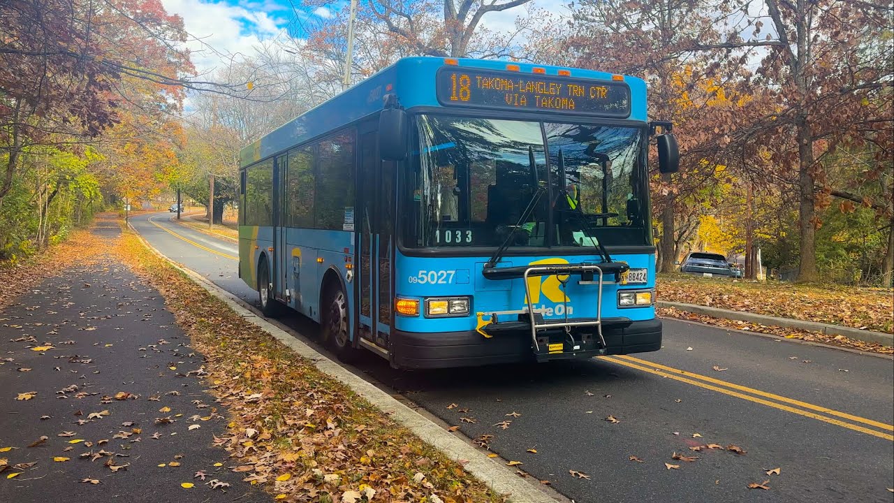 MCDOT Ride On 2009 Gillig Advantage LF30 #5027 on Route 18 to Takoma Langley!