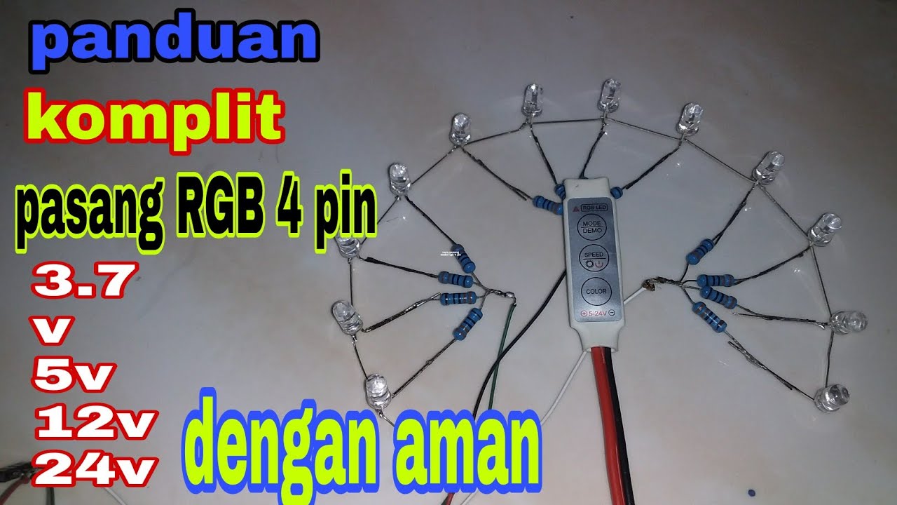 cara pasang modul RGB 4 pin