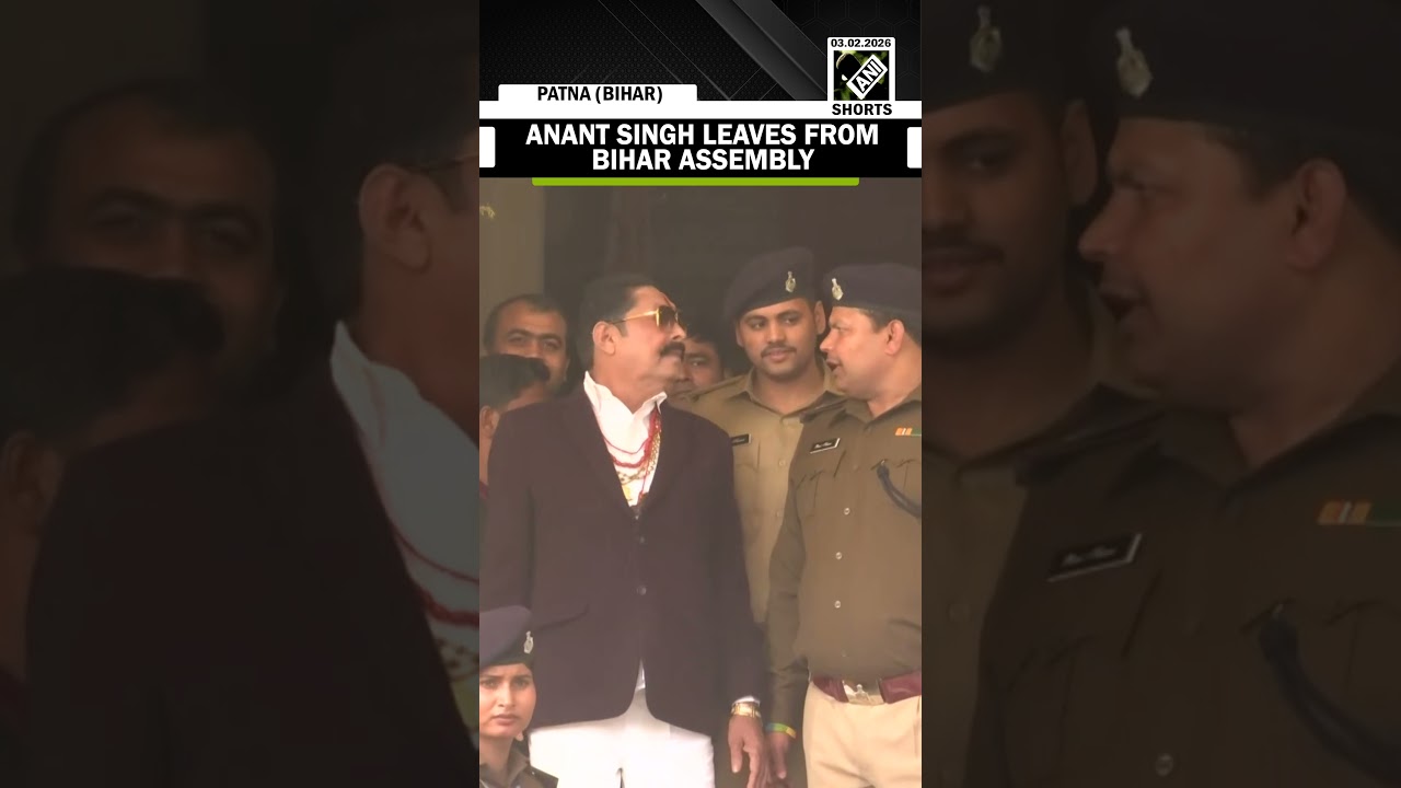 JD(U) leader Anant Singh leaves from Bihar Assembly after taking oath as MLA