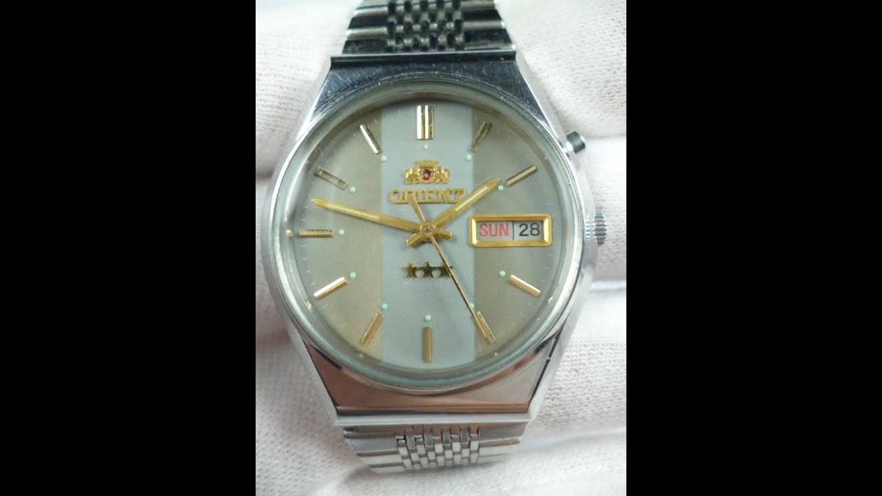 💥ORIENT 3 STARS Cristal Automatic 21 jewels Japan  Men Wrist Watch Rare Vintage