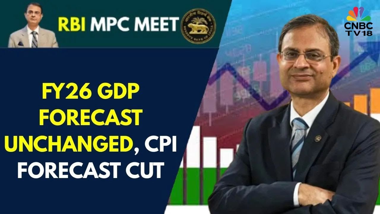 RBI Leaves FY26 GDP Forecast Unchanged At 6.5%, Cuts FY26 CPI Inflation Estimate To 3.1% From 3.7%