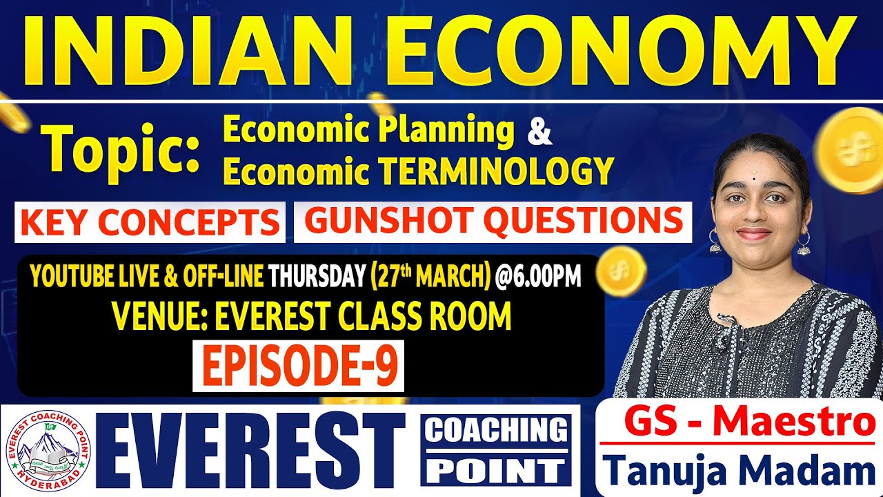 Indian Economy: Key Concepts and PYQs for All Competitive Examinations by Tanuja Madam EPISODE-9