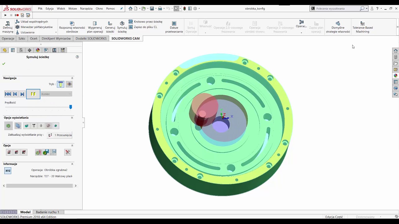 SOLIDWORKS CAM - Obr&oacute;bka detalu na kilku maszynach z wykorzystaniem konfiguracji