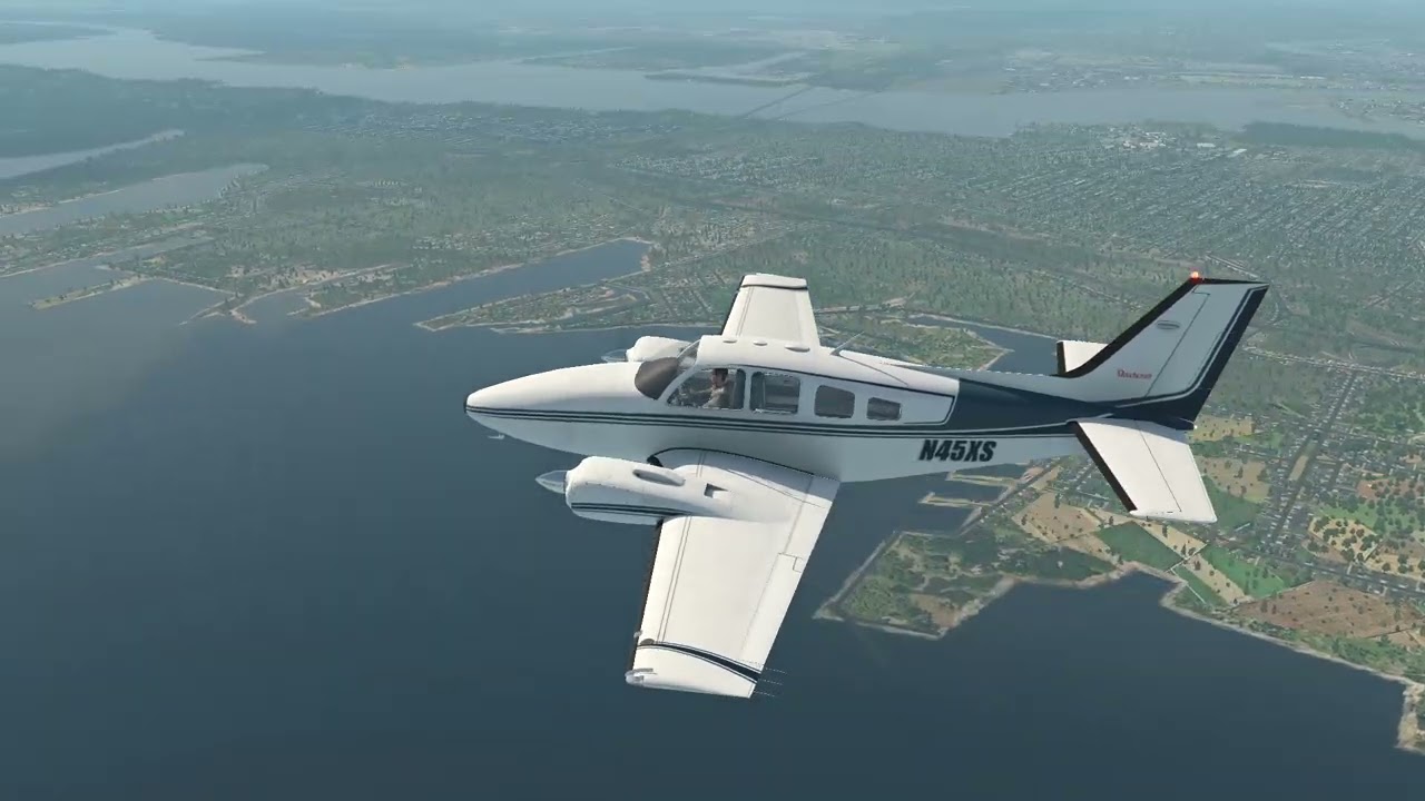 NYC Scenic Flight! Baron 58 Takeoff at JFK → Landing at Newark | X-Plane 11