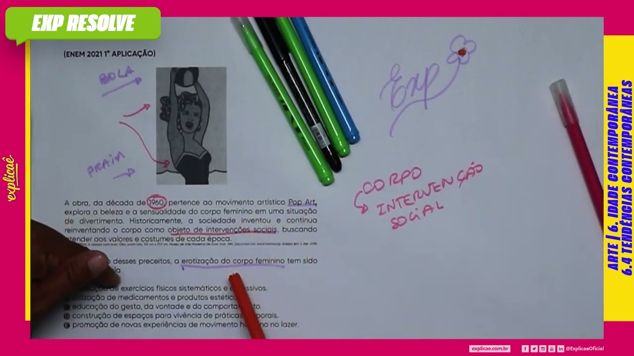 A OBRA, DA DÉCADA DE 1960, PERTENCE AO MOVIMENTO ARTÍSTICO POP ART (...) | ARTE IDADE CONTEMPORÂNEA