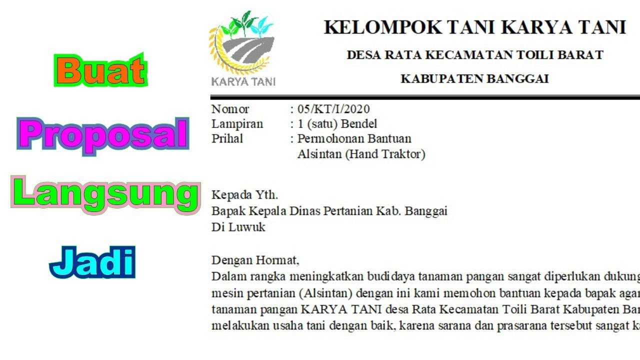 Cara Buat Proposal Langsung Jadi -Permohonan Bantuan