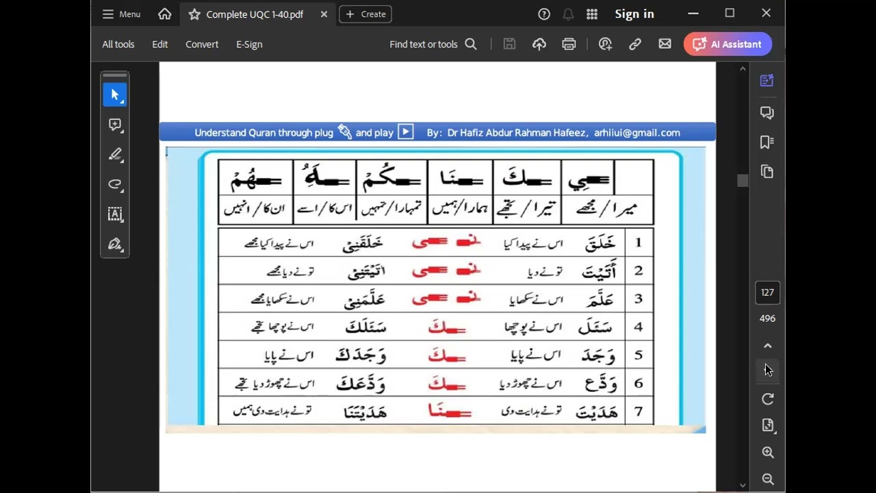 فعل کے ساتھ نون وقایہ کی پہچان ,lesson no 11A