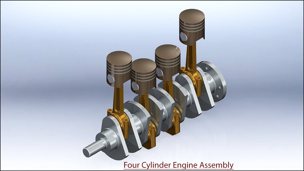 Four Cylinder Engine Assembly || SolidWorks Tutorial