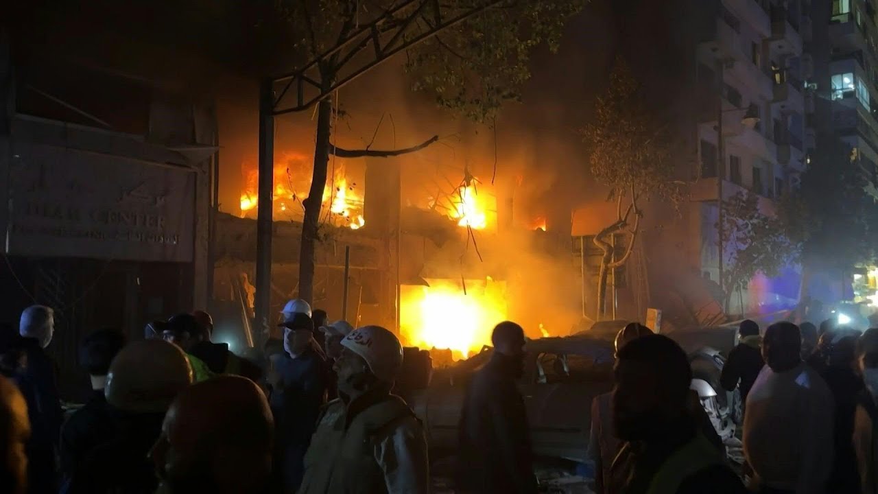 Fire rages at site of Israeli strike on central Beirut | AFP