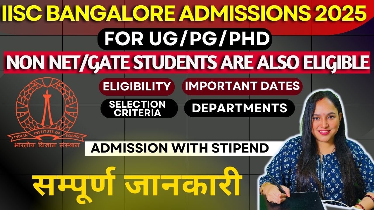 IISc Bangalore PhD Admission 2025-26 | GATE/Non-NET Students Can Apply | Complete Information #iisc