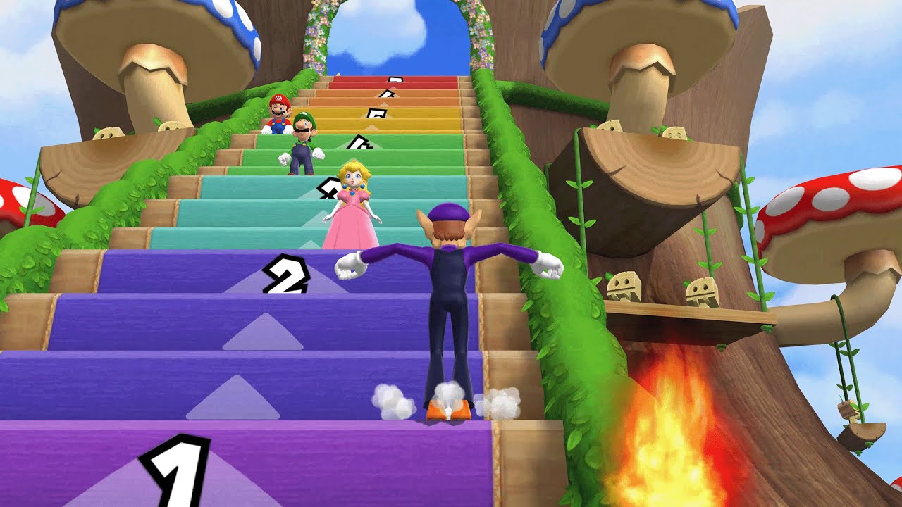 Mario Party 9 - Марио против Луиджи против Пич против Валуиджи - Step It Up