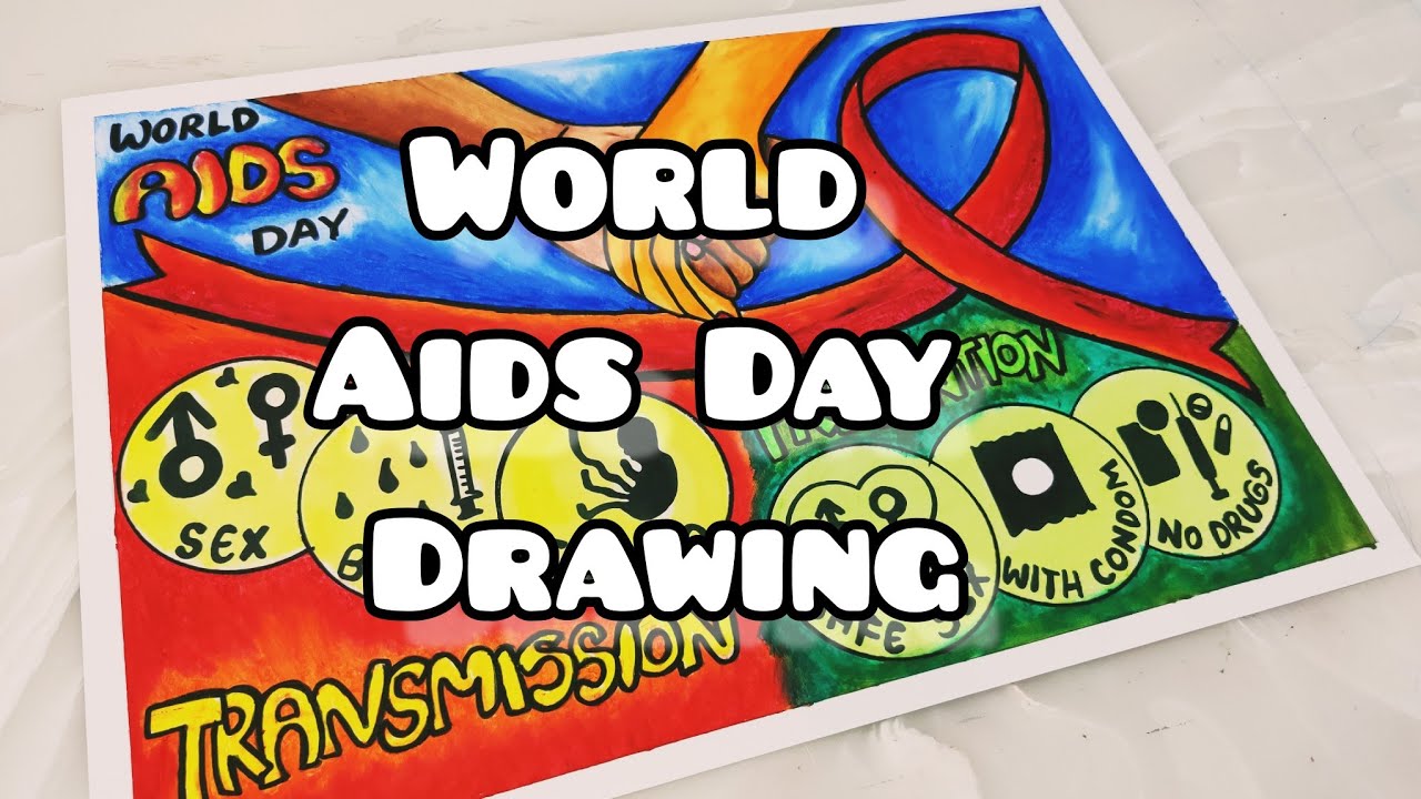 World Aids Day Drawing | World Aids Day Poster | Aids Awareness Poster | Aids Awareness Drawing
