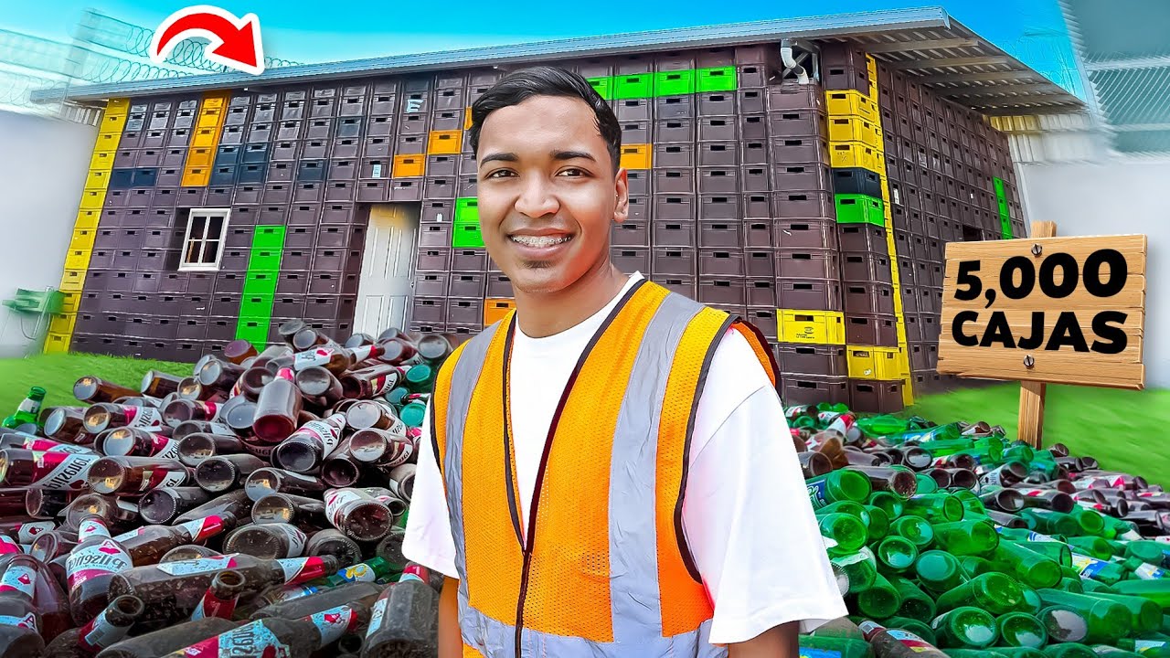 CONSTRUI una CASA DE CAJAS DE RECICLAJE DETRAS DE CAMARAS