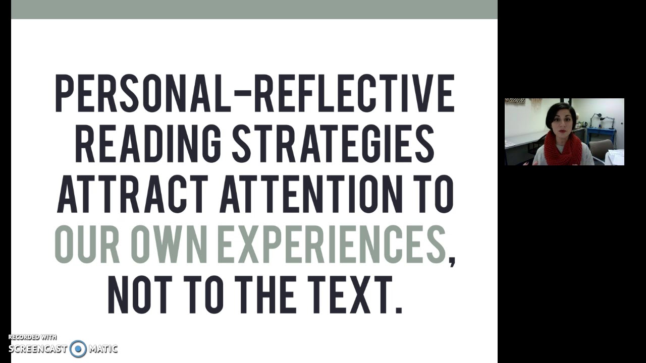 Why to avoid personal-reflective reading strategies