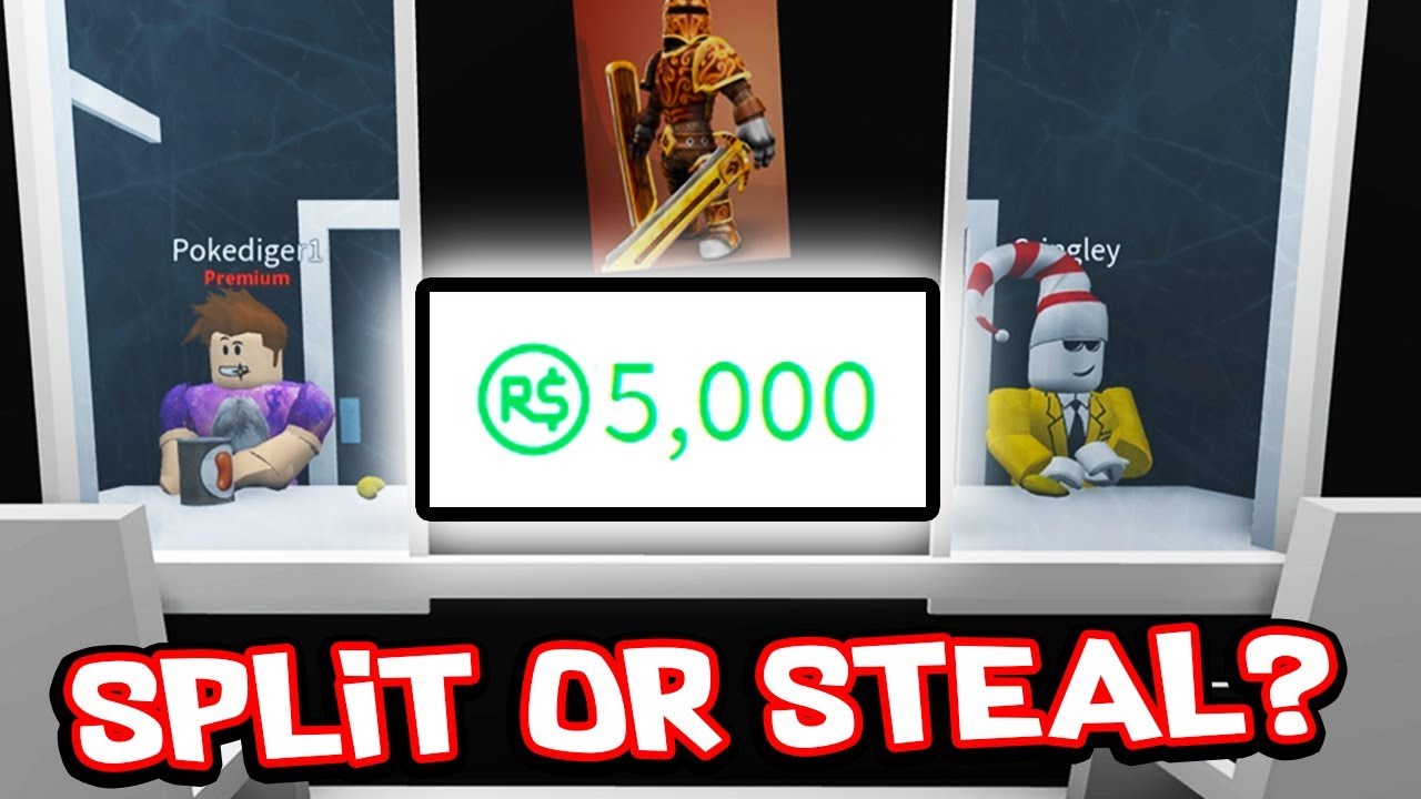 5,000 ROBUX - SPLIT OR STEAL?! ft. Ant & Poke (Roblox Social Experiment)