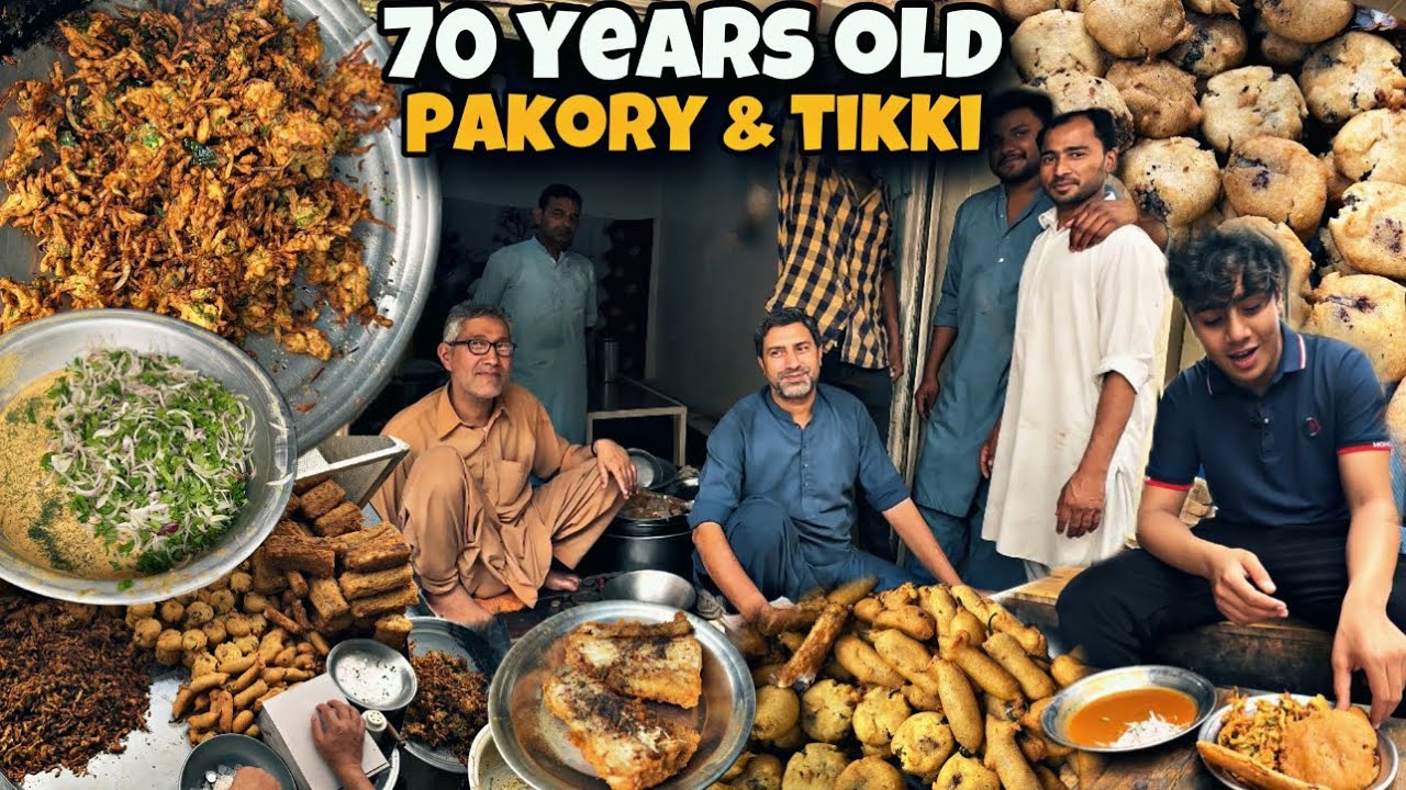70 YEARS OLD PAKORAY & TIKKI SHOP IN ANDROON LAHORE - BUTT PAKORA - BALM FISH, HARI MIRCH
