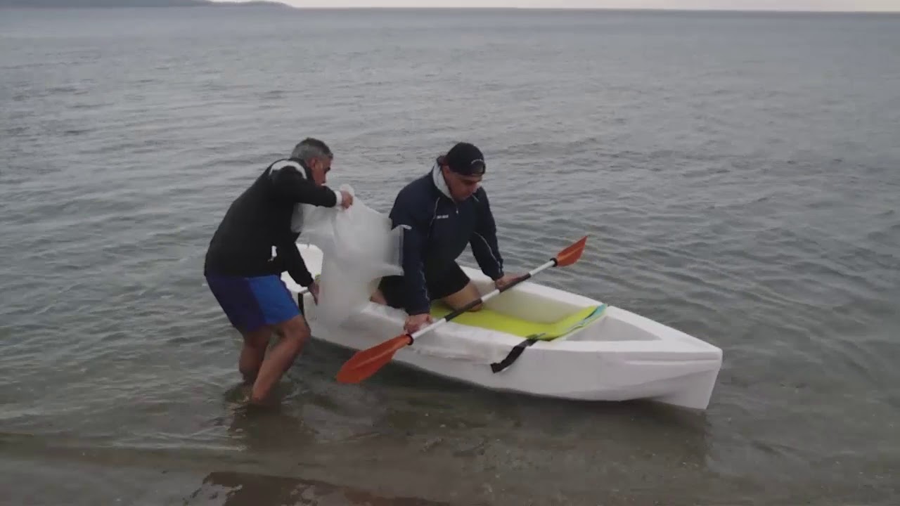 DIY Foam Fishing Kayak (1st test)