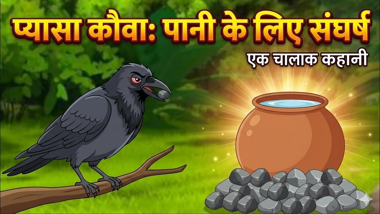 The thirsty crow pyase kauve ki kahani mashhur bacchon ki kahani#cartoon #khaniya #viralvideo #trend