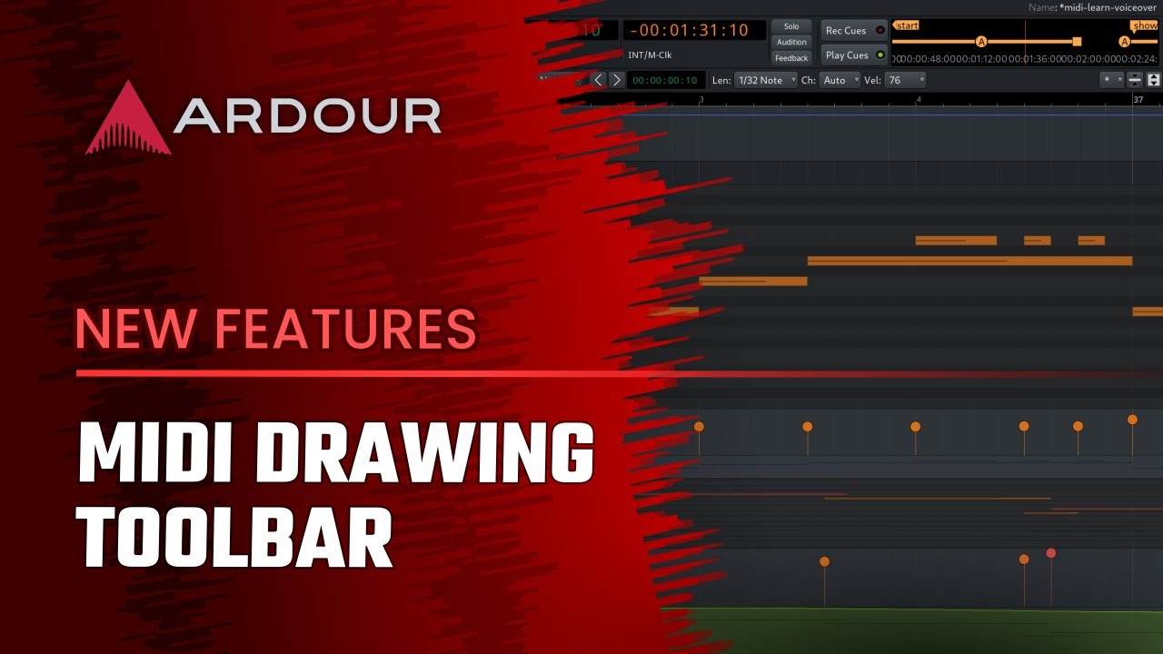 Ardour 7: MIDI Drawing Toolbar