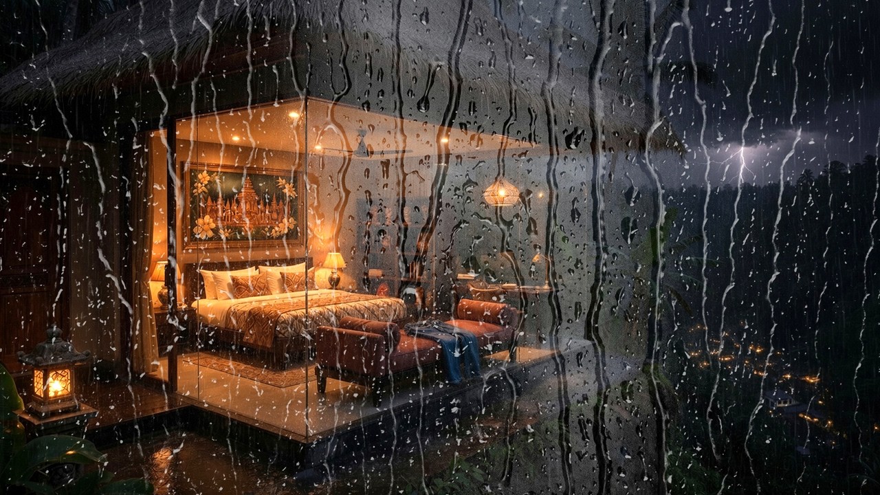 Luxury Jungle Cliff Villa · Rain Sounds (3H) #CliffVilla #SleepAmbience #RainVista #DeepSleep