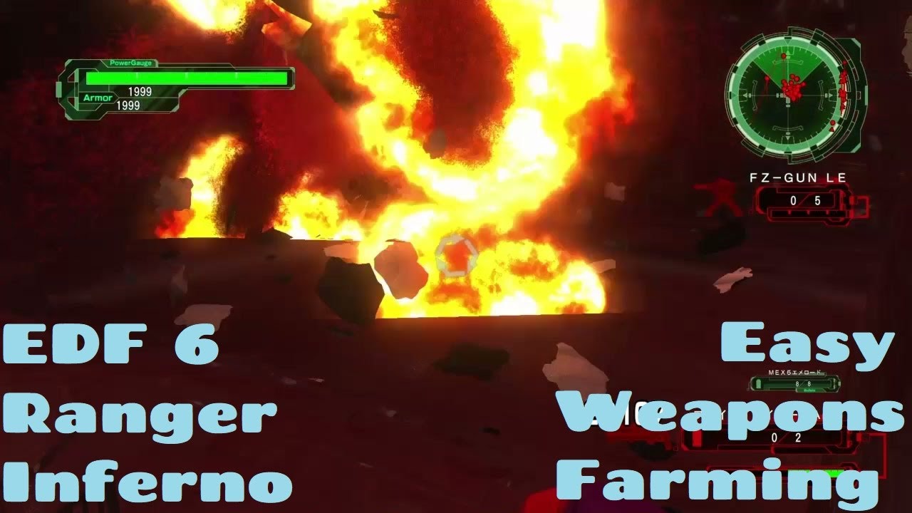 EDF 6 DLC 2-19 Easy Ranger Inferno Weapons Farming Burn Haze and Krakens ( Earth Defense Force 6 )