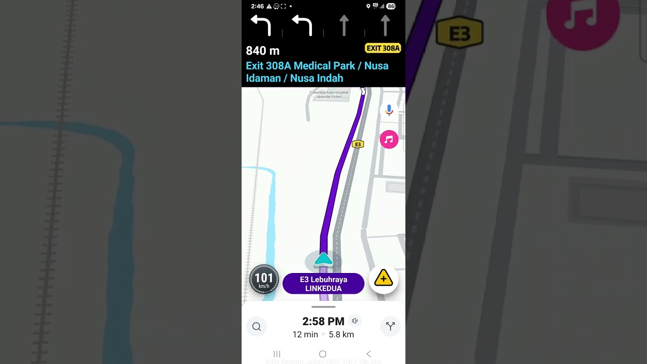 Waze to nusa idaman back to villa bestari 