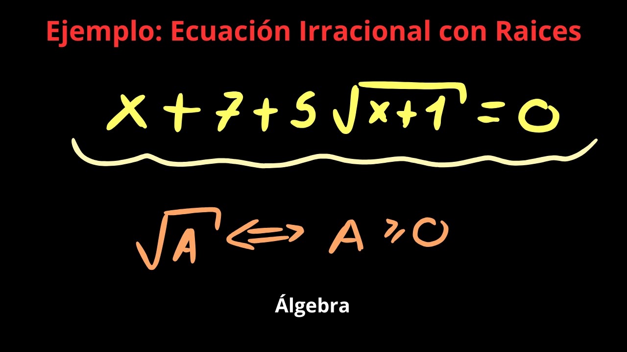 Ejemplo de Ecuación Irracional con Raíz Cuadrada | Álgebra
