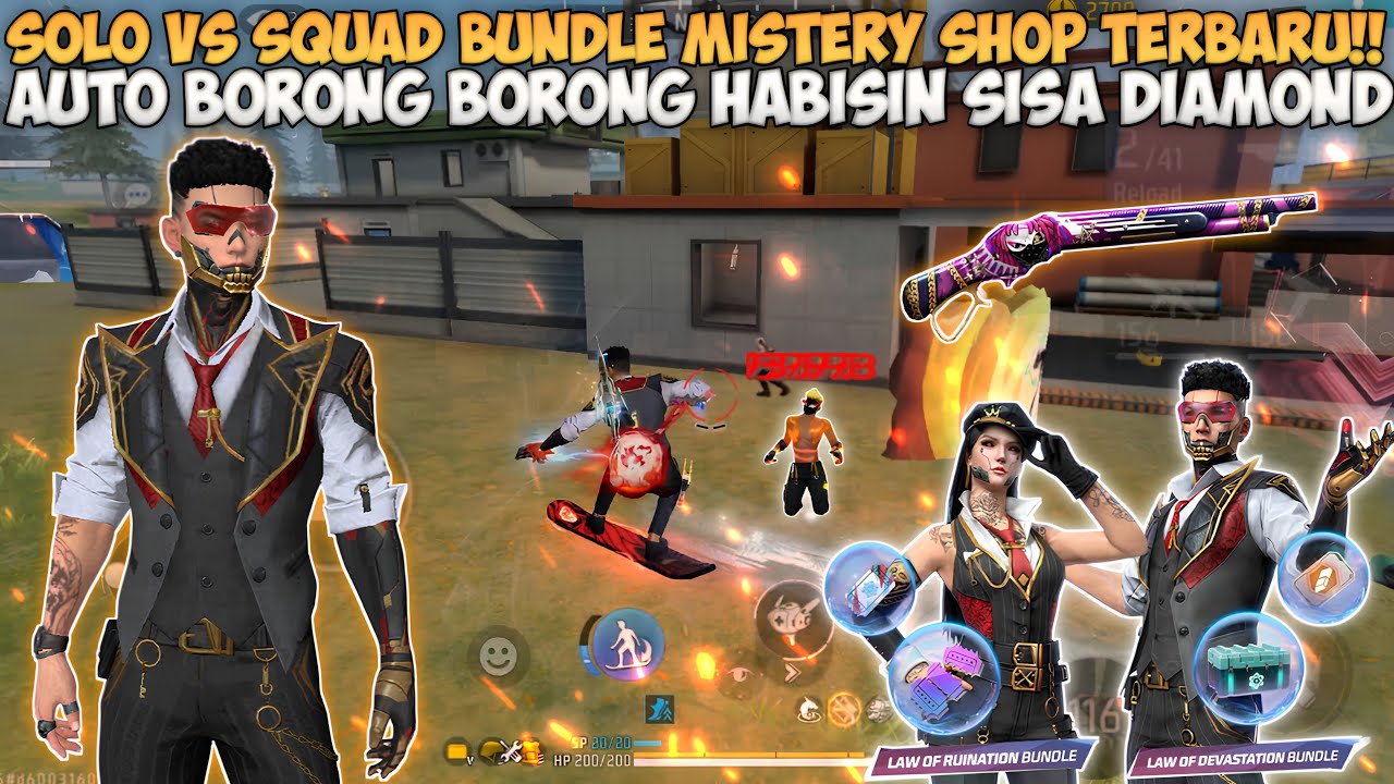 SOLO VS SQUAD BUNDLE MISTERY SHOP TERBARU!! AUTO BORONG2 HABISIN DIAMOND😱🔥