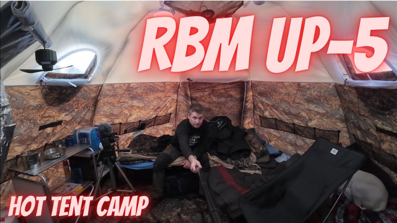 Winter Caping in the RBM UP-5 Hot Tent in Blizzard Warning - Freezing Rain - 60.9MPH Wind Warning