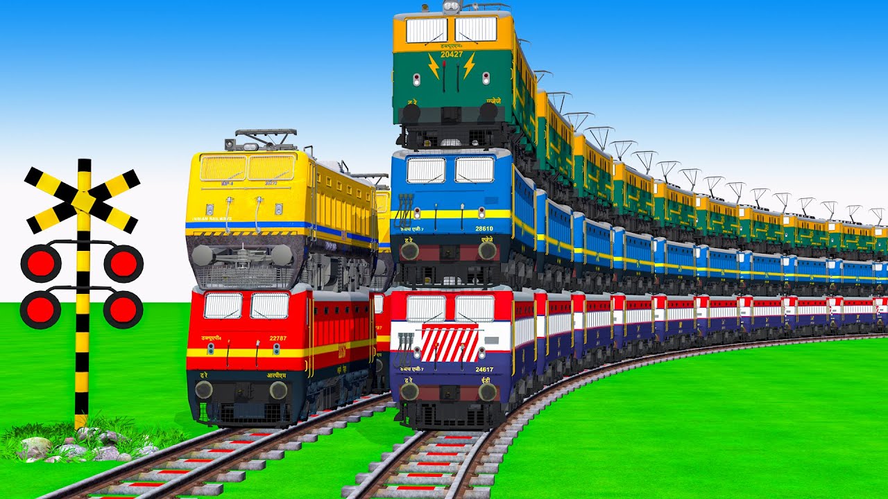 【踏切アニメ】あぶない電車【カンカン】電車 Train Climbing Pynamid 2025🚦 Fumikiri 3D Train Railroad Crossing Animation #1