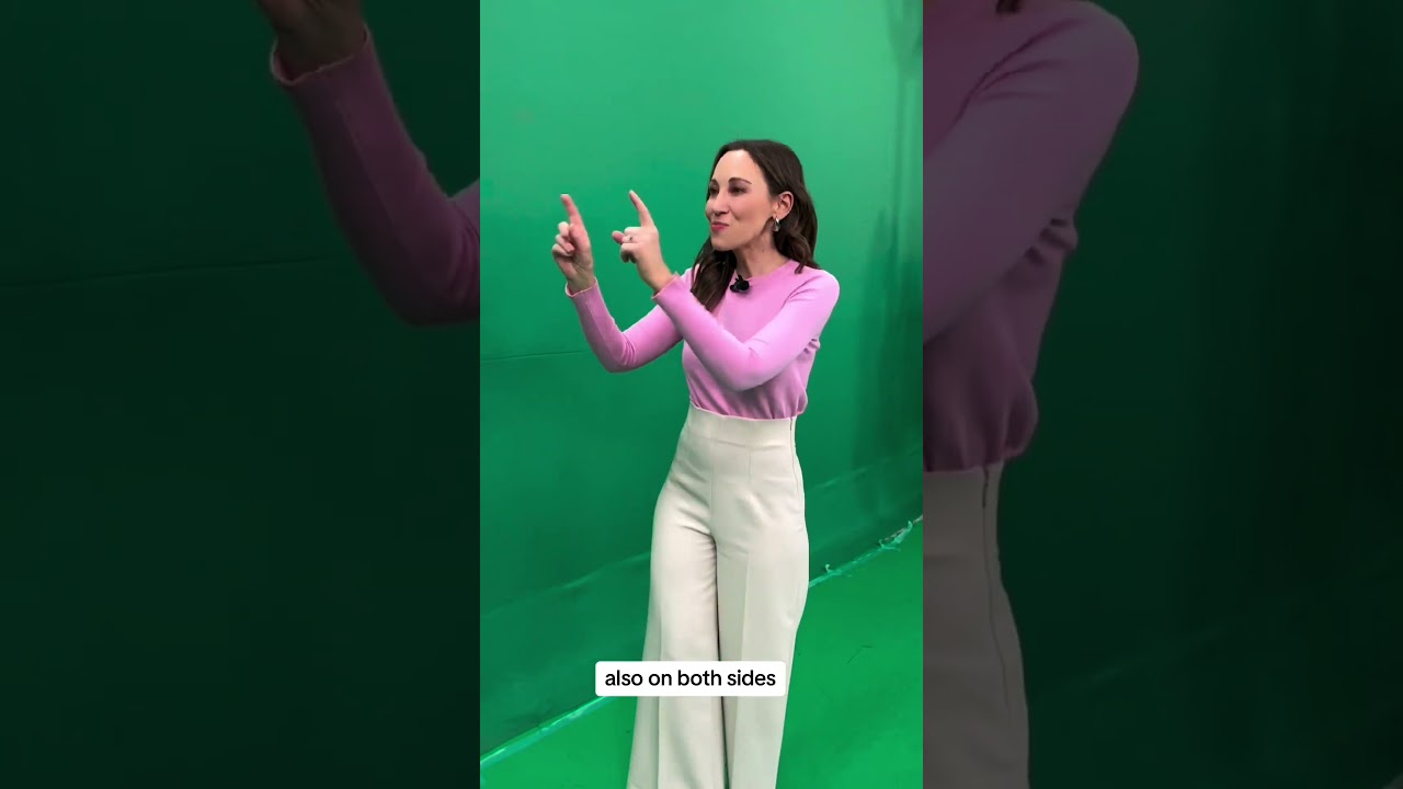How do weather presenters know where to point on the green screen? Mystery is revealed! @Karkic