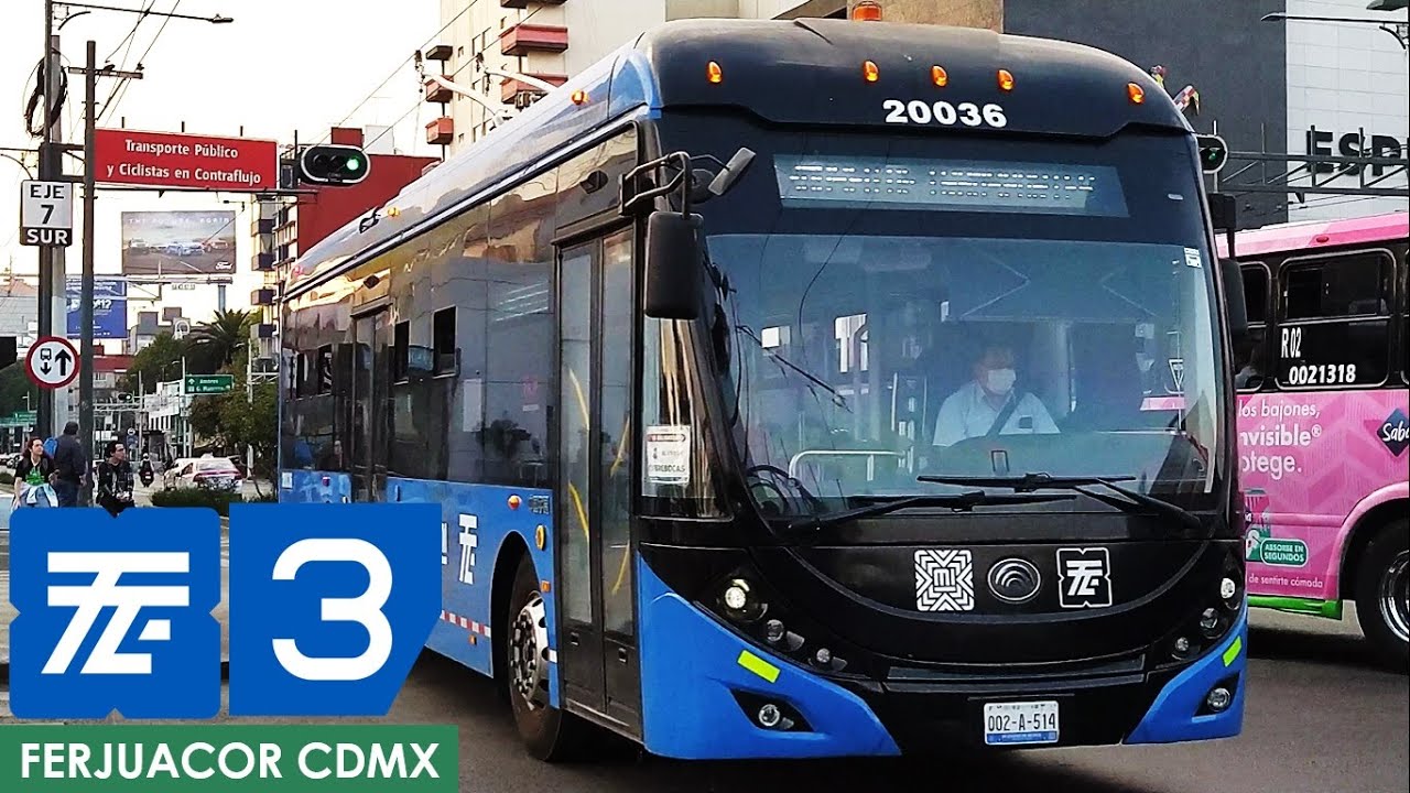 Trolebús CDMX - Línea 3 - De Metro Mixcoac a Museo de Transportes Eléctricos (Tetepilco) - COMPLETO