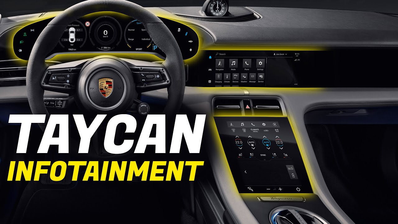 Обзор и подробный анализ информационно-развлекательной системы Porsche Taycan 2020 года