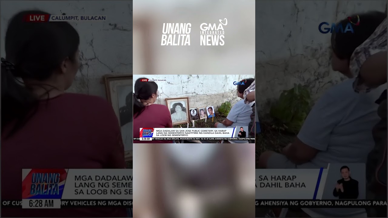 Over 2,000 graves at a cemetery in Calumpit, Bulacan under water #shorts | Unang Balita