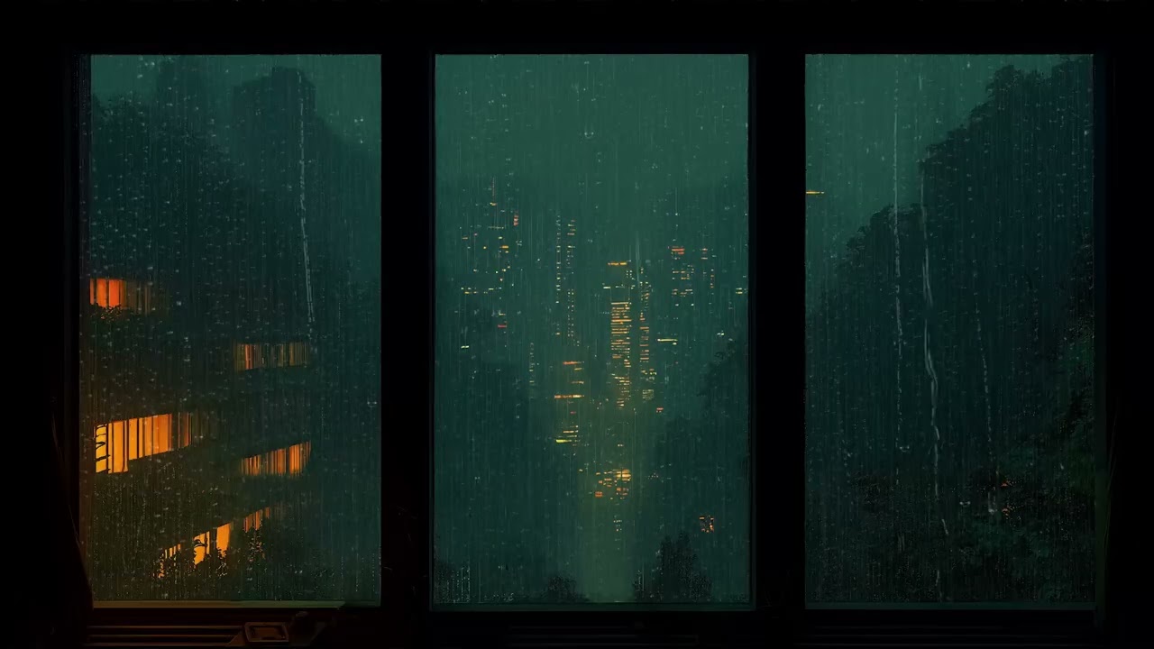Calm Rain Falling Outside the Window with Nature Sounds for Peaceful Sleep and Deep Relaxation