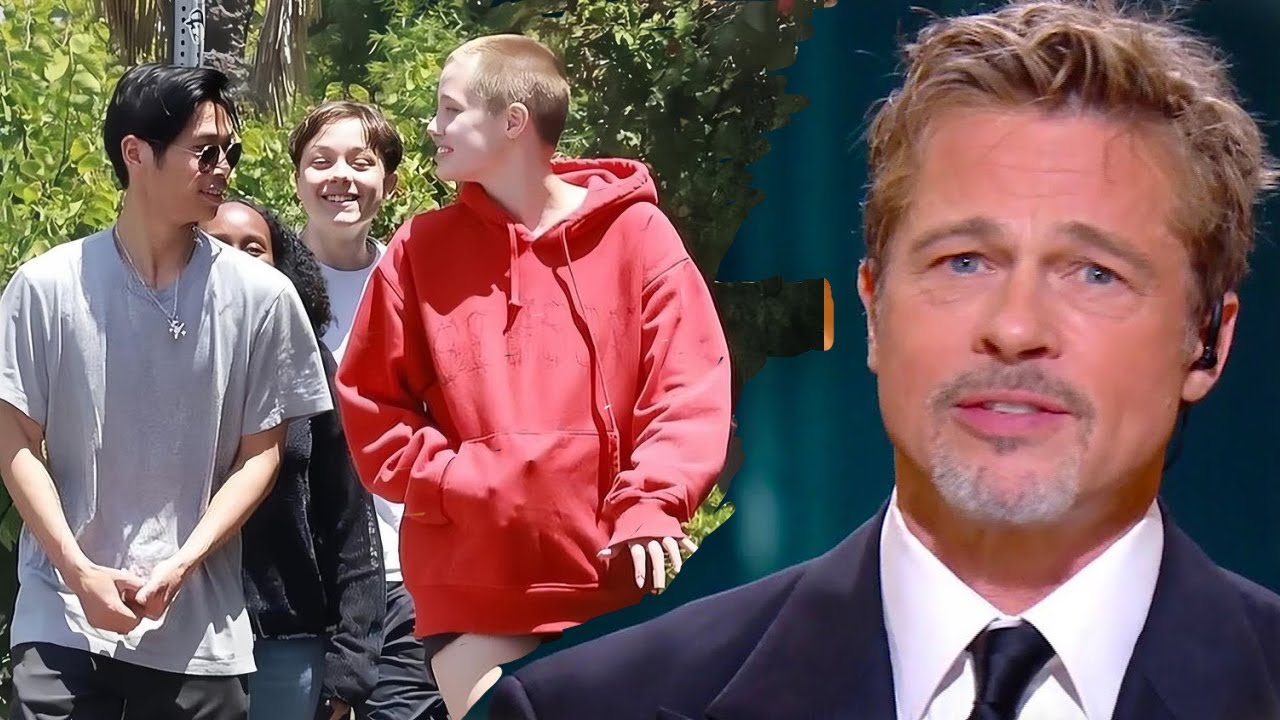 Which of Angelina Jolie's six children has a good relationship with Brad Pitt?