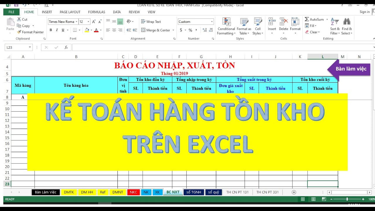KẾ TOÁN HÀNG TỒN KHO/ CÁCH QUẢN LÝ HÀNG TỒN KHO TRÊN EXCEL