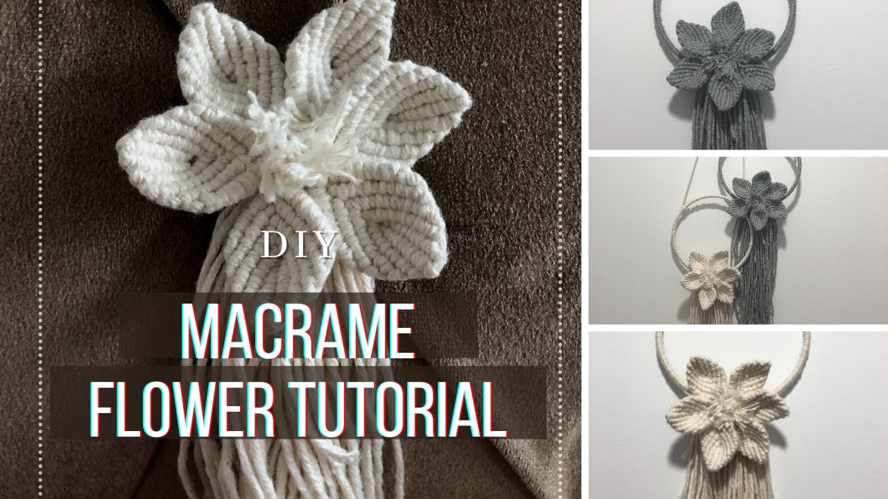 DIY Macramé Flower Tutorial | Makrome çiçek yapımı | DIY macramé project