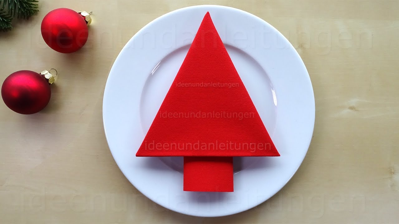 Елка из салфеток для украшения стола 🎄
