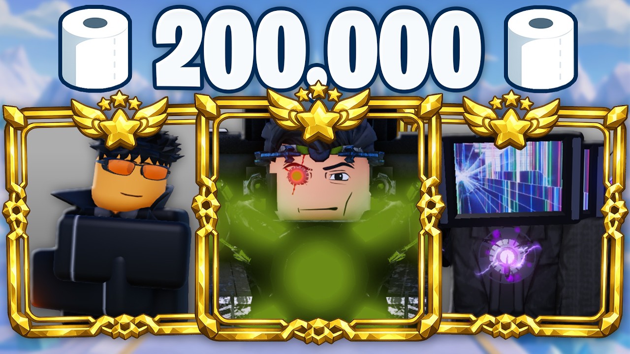 200K TOILET PAPER SUMMONING with MAX LUCK in Skibidi Masters TD