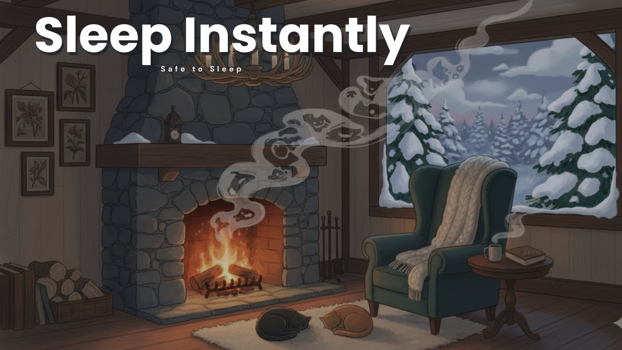 Fall Asleep With a Winter Fireplace 🌙 Slow Bedtime Story for Deep Sleep