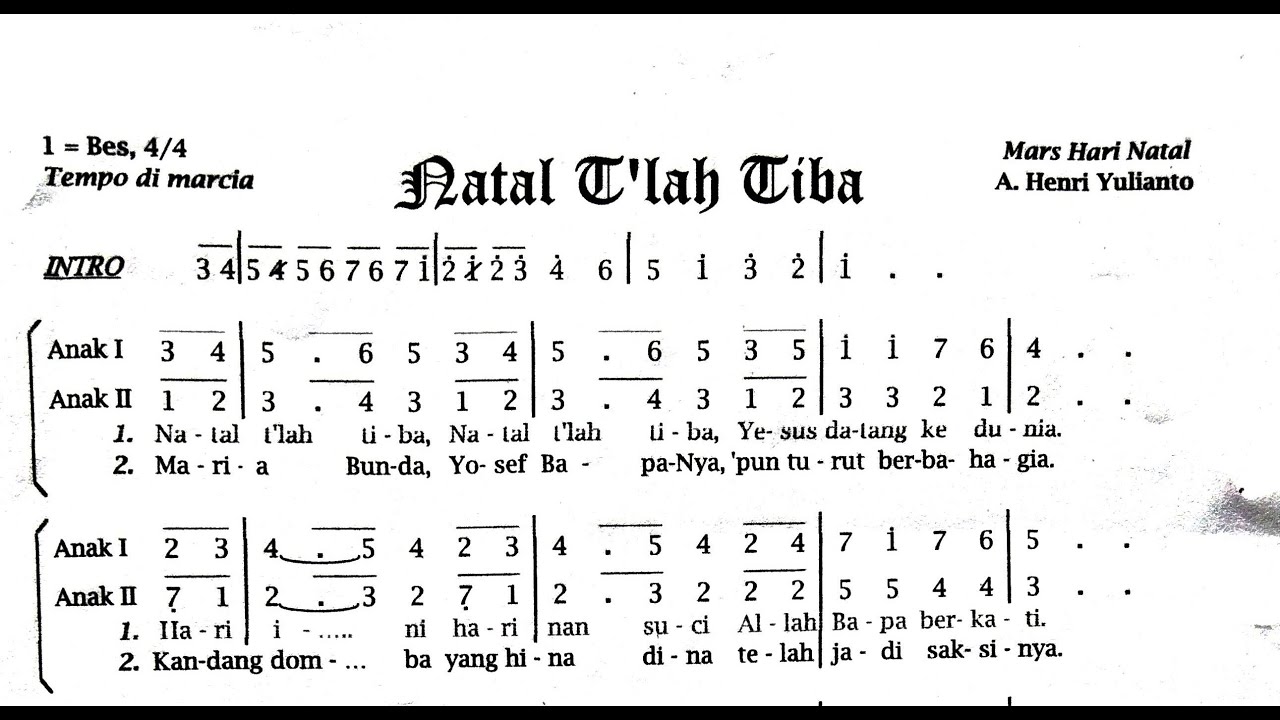 Natal Tlah Tiba || Lagu Misa Natal Populer || Mars Hari Natal arransemen  A Henri Yulianto