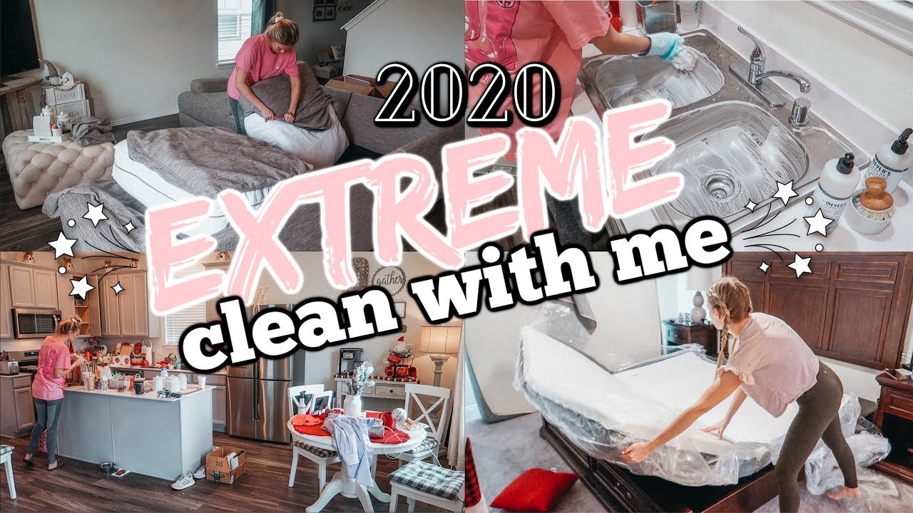 2020 EXTREME WHOLE HOUSE CLEAN WITH ME//CLEANING MOTIVATION//DECLUTTER