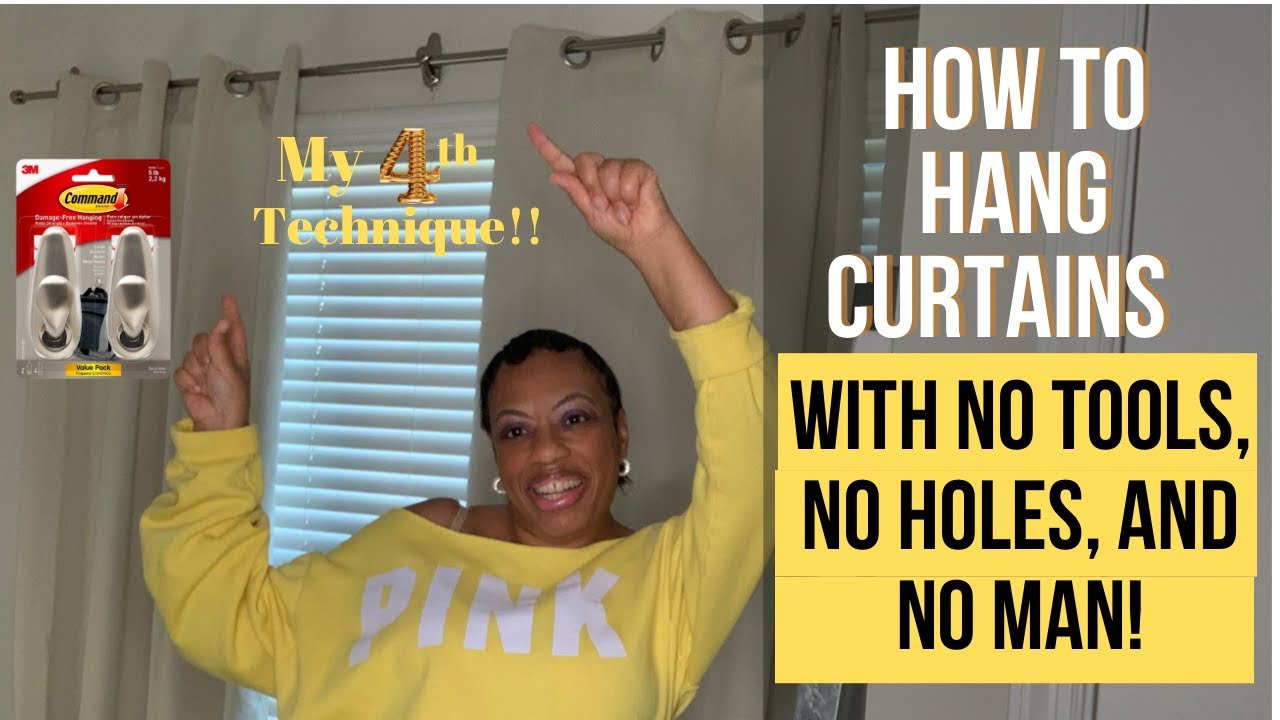 How to Hang Curtains with COMMAND HOOKS | No Hammer, No drill, Nails, Holes or a Man needed!!