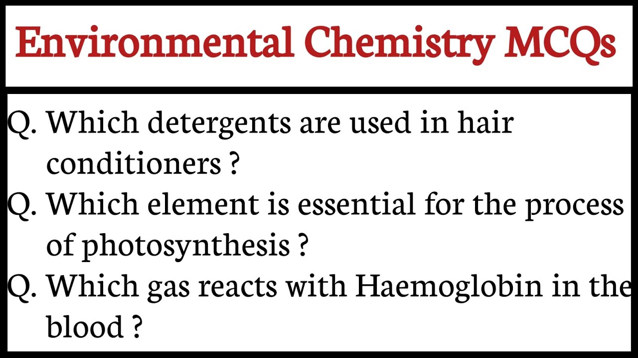 Environmental Chemistry MCQs l MCQs on Environmental Chemistry
