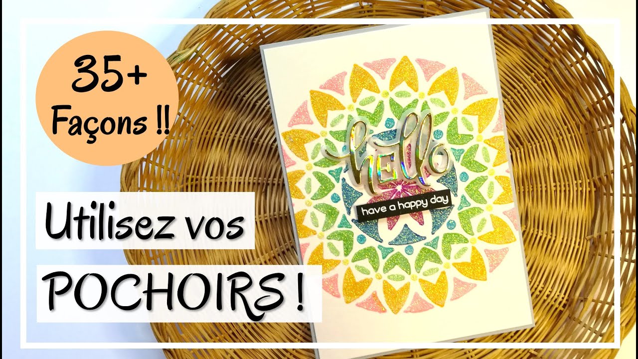 La suite !! 35 TECHNIQUES avec VOS POCHOIRS !! Comment utiliser vos pochoirs de façons variées ! 2/2