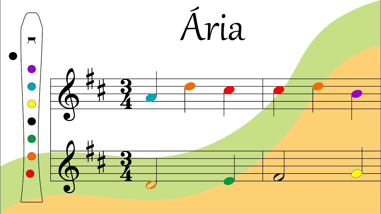 Ária - Flauta Doce - Partitura Colorida